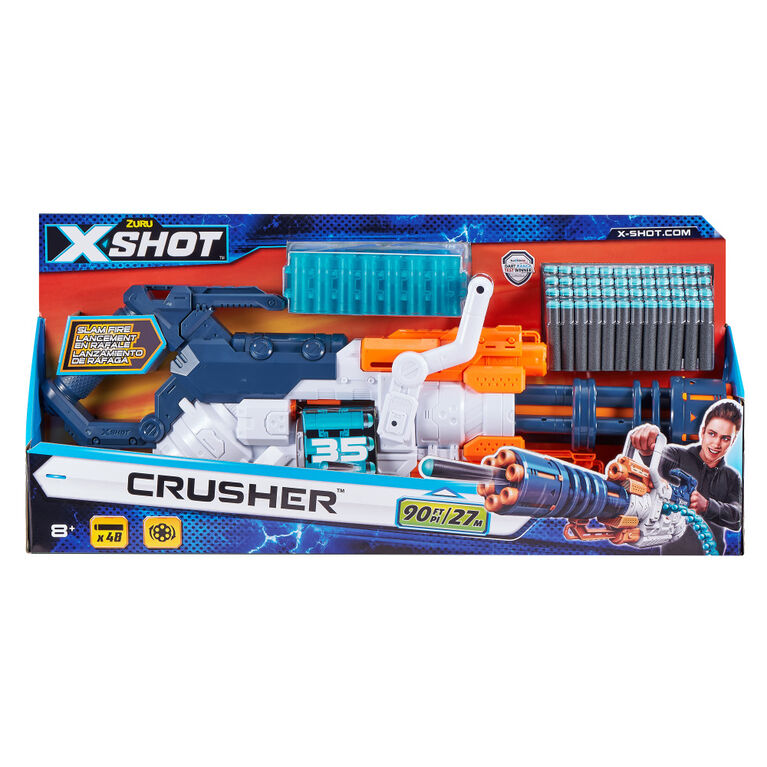 Fusil à fléchettes en mousse Crusher X-Shot Excel (48 fléchettes)