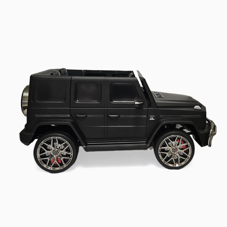 KIDSVIP Officially Licensed Mercedes G Series 24V 4x4 Kids Ride-On 2-Seater Car w/ Rubber Wheels, Music, RC - Matte Black