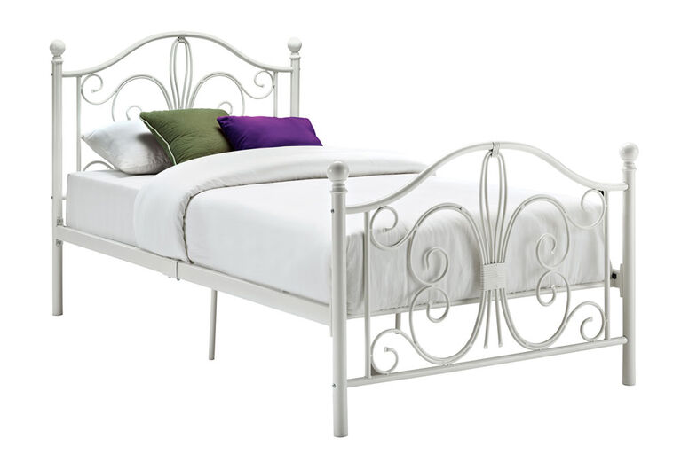 DHP - Bombay Twin Metal Bed, White