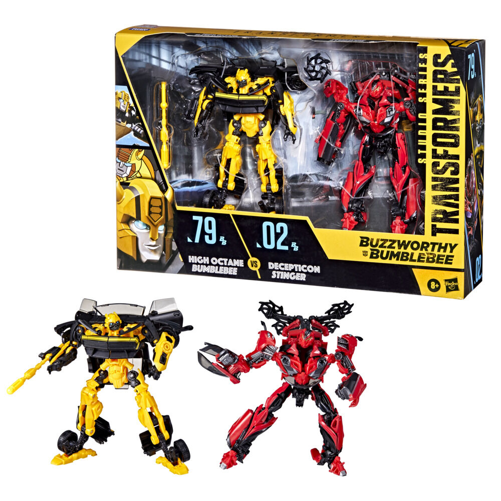 Transformers Buzzworthy Bumblebee Studio Series Deluxe 79BB High Octane  Bumblebee vs. 02BB Decepticon Stinger - R Exclusive