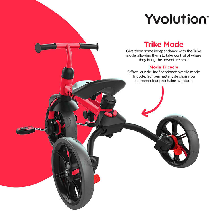 Yvolution Velo Flippa 3in1 Trike to Balance Bike - Red