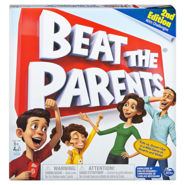 Beat the Parents, Jeu de société familial pour les enfants et les parents avec des défis loufoques (les éditions peuvent varier)