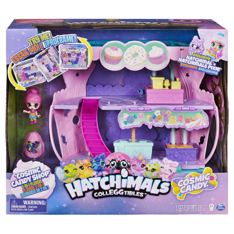 Hatchimals CollEGGtibles, Coffret Cosmic Candy Shop 2 en 1 avec une Pixie et un Hatchimal exclusifs