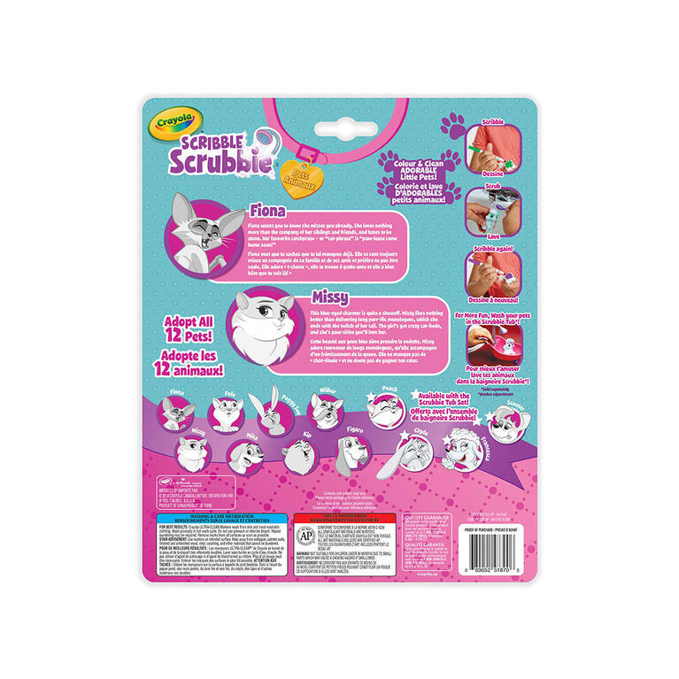 Crayola Scribble Scrubbie Pets 2-Pack, Cats
