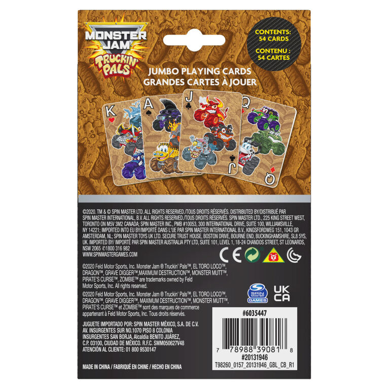 Monster Jam Jumbo Playing Cards