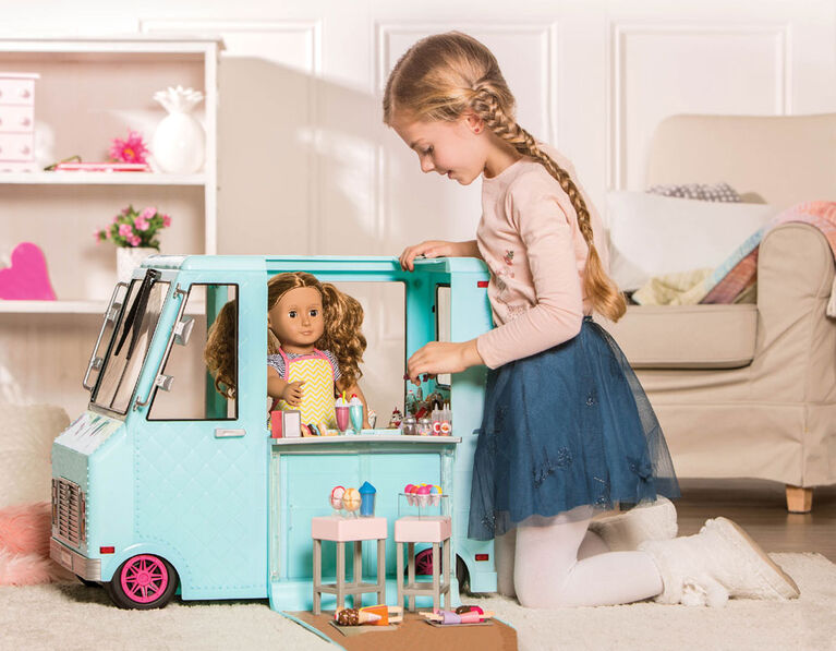 Sweet Stop Ice Cream Truck, Camion de glaces pour poupées - bleu - Notre exclusivité