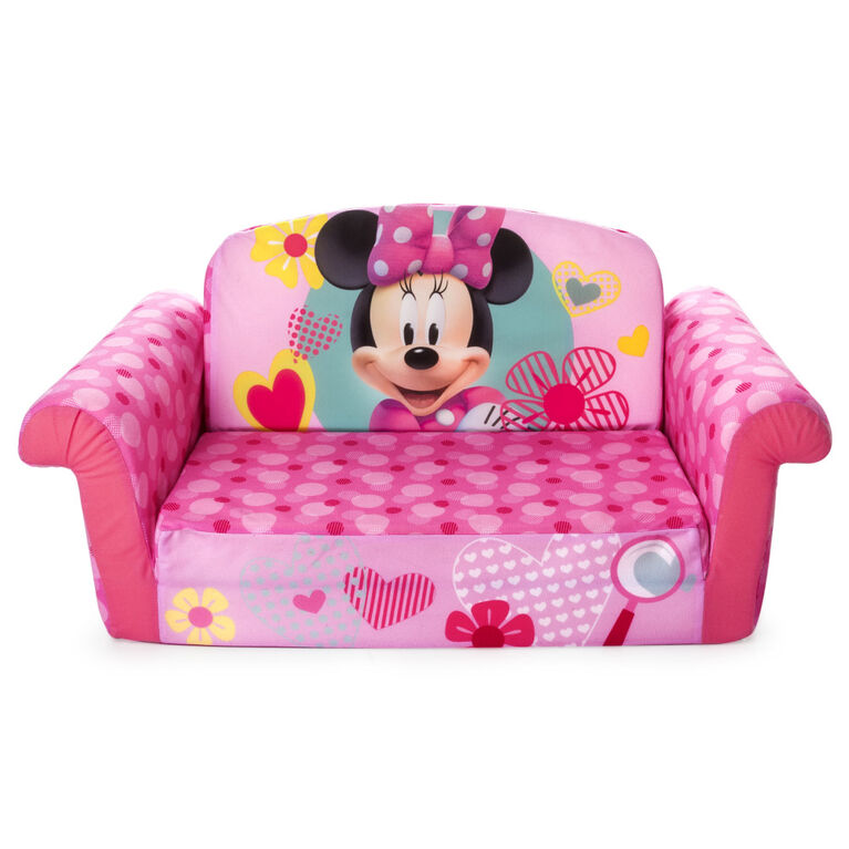 Marshmallow Furniture, Children's 2-in-1 Flip Open Foam Compressed Sofa, Minnie Mouse