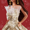 Barbie Signature 2025 Holiday Barbie Fashion Doll, Seasonal Collector, Dark Brown Hair with Silver & Gold Gown