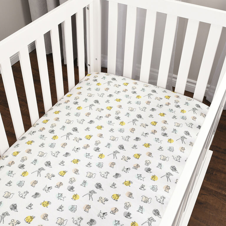 Disney Multi Character, Natures Beginnings, 2-pack Flannel Fitted Crib Sheets