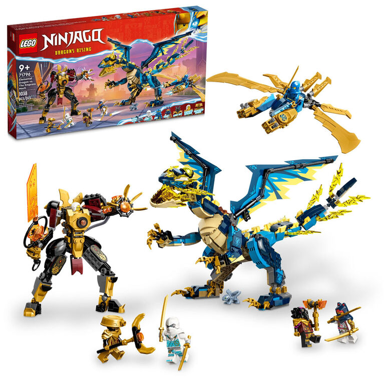 LEGO NINJAGO Elemental Dragon vs. The Empress Mech 71796 Building Toy Set (1,038 Pieces)