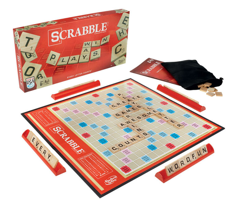 Hasbro Gaming - Jeu Scrabble - Édition anglaise - les motifs peuvent varier