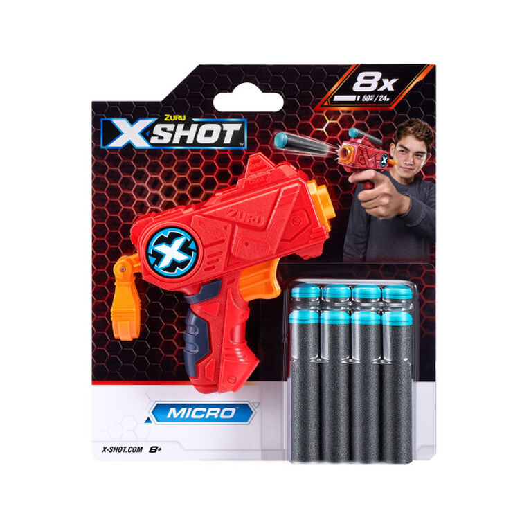 X-Shot Pistolet à fléchettes en mousse Micro Excel (8 fléchettes) de ZURU