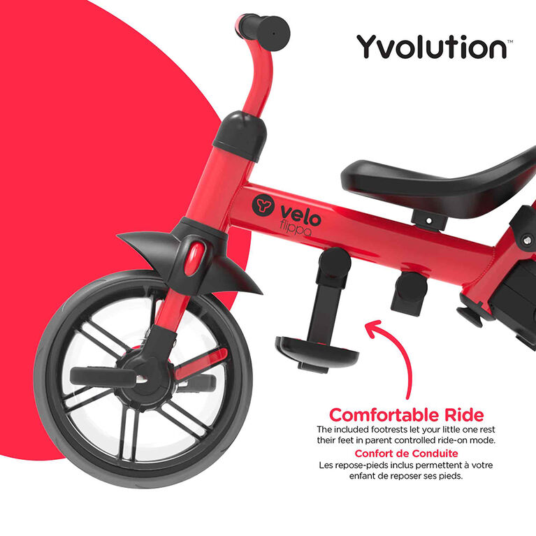 Yvolution Velo Flippa 3in1 Trike to Balance Bike - Red