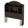 Savannah Bookcase Headboard with Storage- Espresso