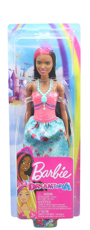 Poupée Barbie Royale Dreamtopia de 30 cm aux Cheveux Bruns avec Mèche Rose