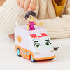 Disney Junior Firebuds, Violette et Axelle, figurine articulée et ambulance avec mouvement des yeux interactif