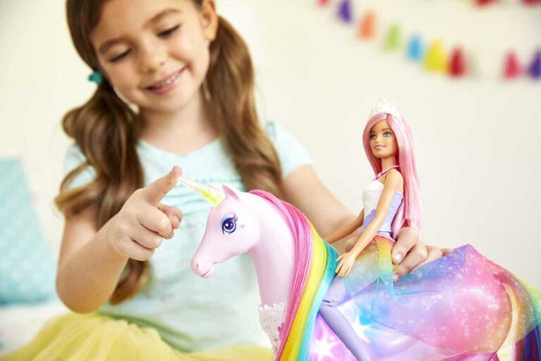Barbie Dreamtopia Magical Lights Unicorn And Doll R Exclusive Toys R Us Canada