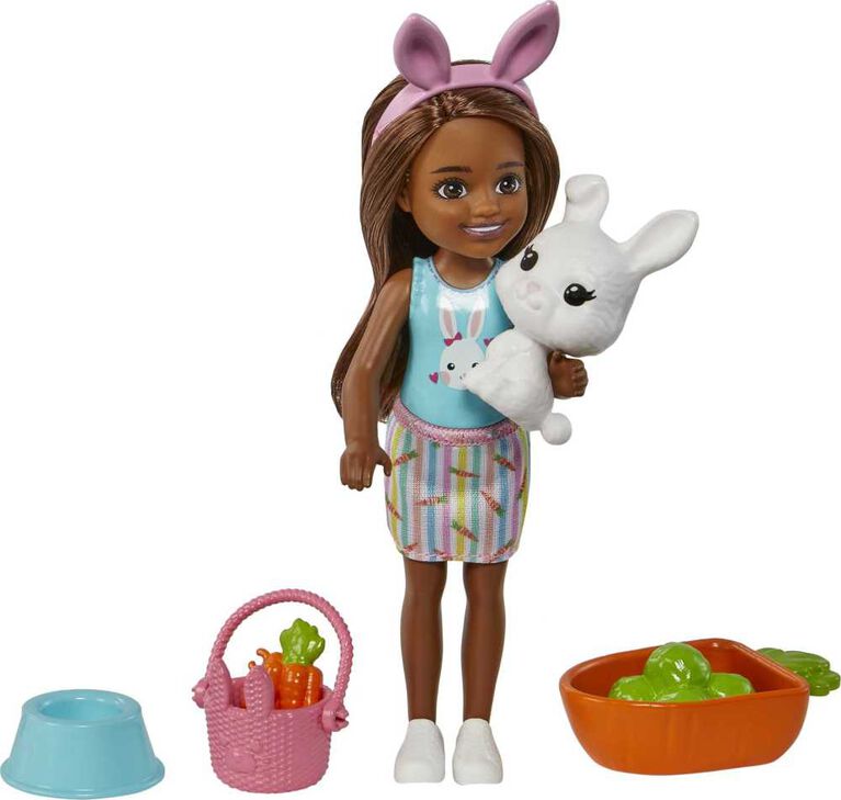 Barbie- Chelsea- Poupée et lapin avec accessoires