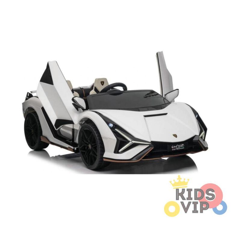 KIDSVIP Licensed 2-Seater Lamborghini Sian 4X4 24V Ride-On Car For Kids w/ RC - White
