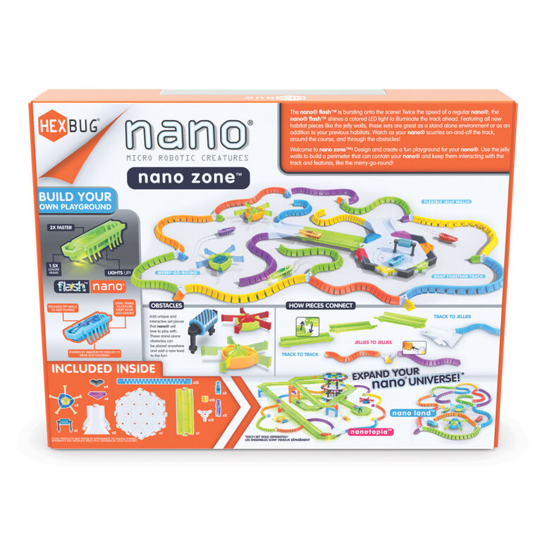 HEXBUG Flash Nano Nano Zone - Colorful Sensory Playset for Kids - Build Your Own Zone - Over 60 Pieces and Batteries Included