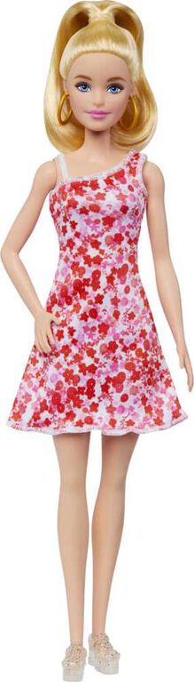 Barbie-Barbie Fashionistas 205-Poupée queue de cheval, robe à fleurs