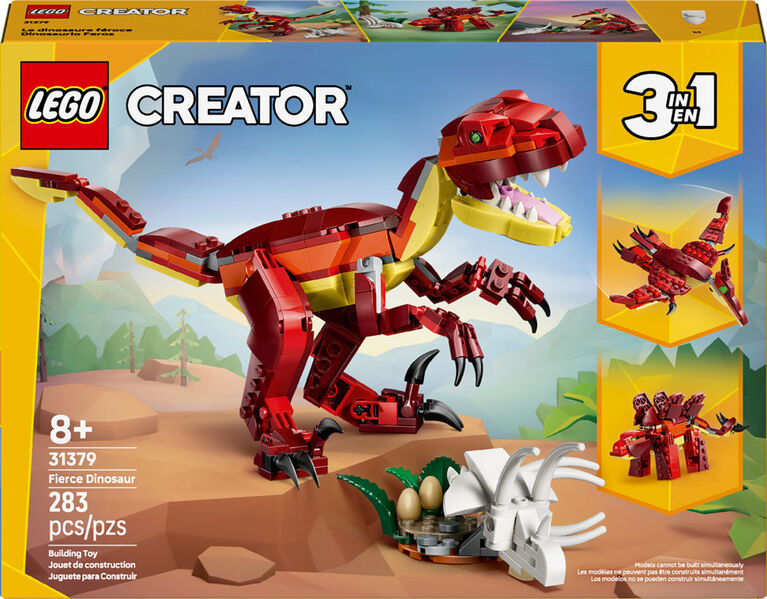 LEGO Creator 3 in 1 Fierce Dinosaur Building Toy for Boys, Girls, & Kids, Ages 8+ - 31379
