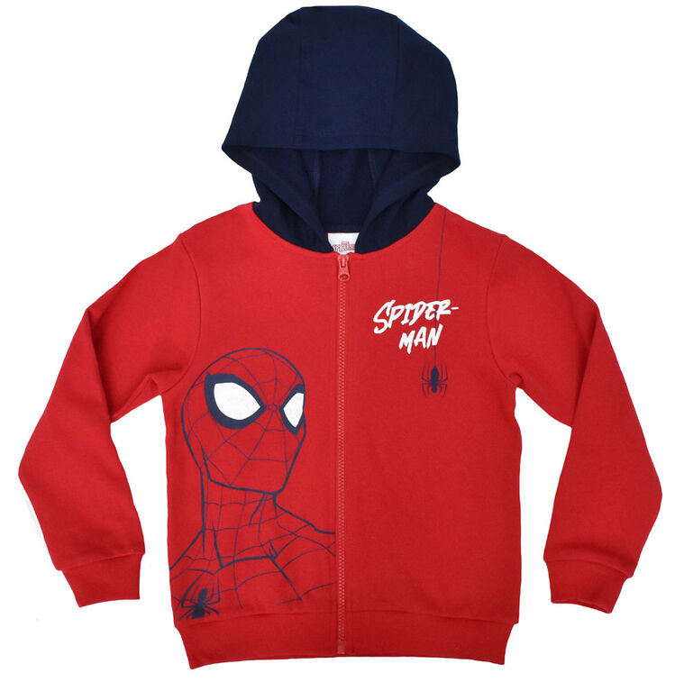 Spiderman Chandail Hoody Zipp&eacute; Rouge 3/4