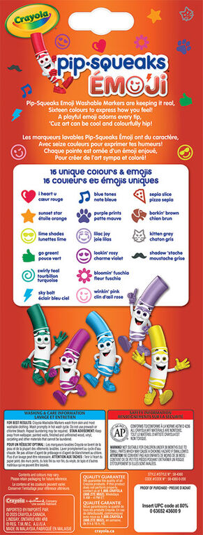 Marqueurs timbreurs lavables émoji Crayola, jeu de 16