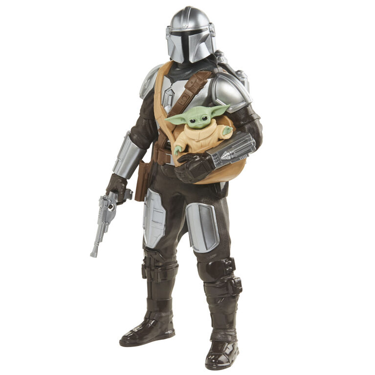 Star Wars Galactic Action The Mandalorian &amp,Grogu, figurines électroniques interactives de 30 cm