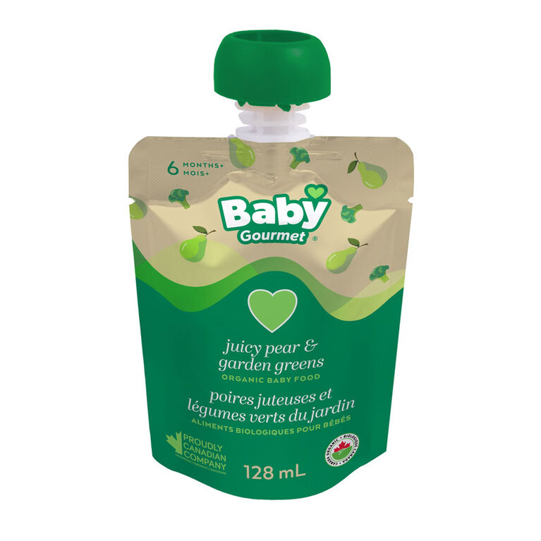 Baby Gourmet Poires juteuses et l gumes verts du jardin.