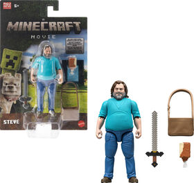 Minecraft Steve Action Figure & Accessories, 4-inch Toy Set Inspired by A Minecraft Movie