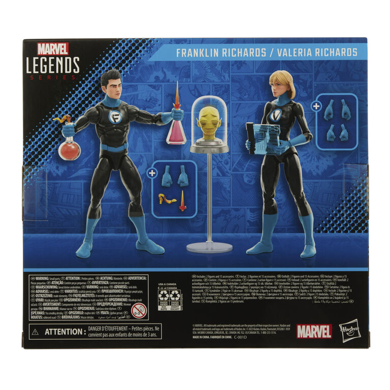 Hasbro Marvel Legends Series Franklin Richards and Valeria Richards, Fantastic Four Collectible 6 Inch Action Figures