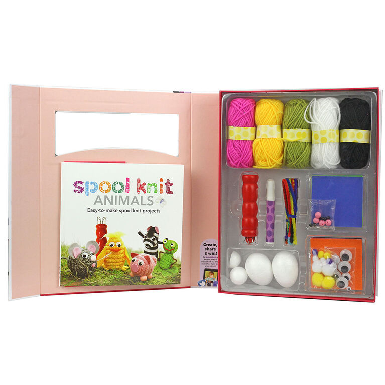 SpiceBox Children's Activity Kits Make and Play Spool Knit Animals