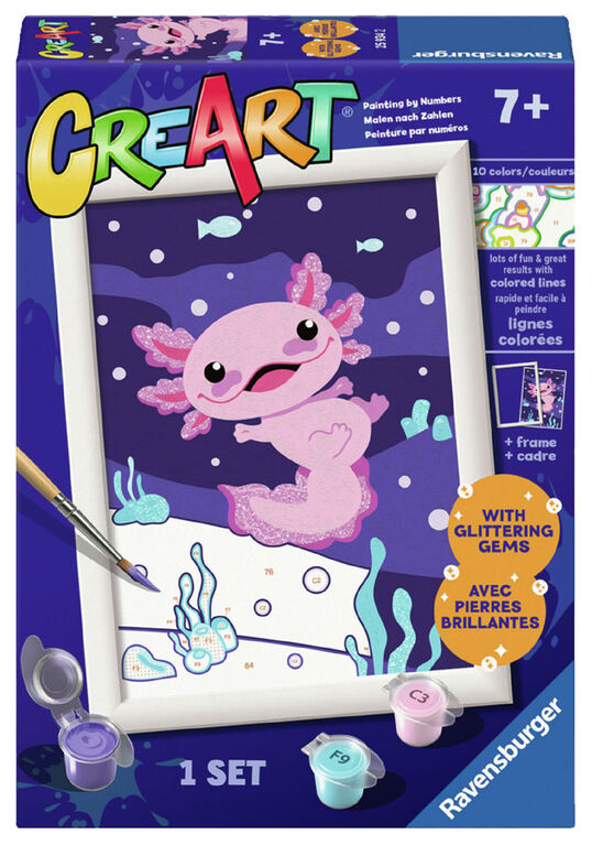 CreArt RNA Axolotl - Peinture par num&eacute;ros