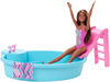 Barbie Doll, 11.5-inch Brunette, and Pool Playset with Slide and Accessories