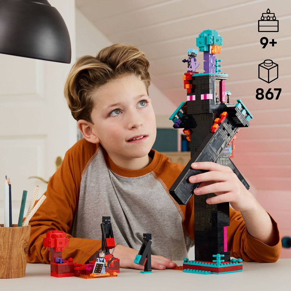 LEGO Minecraft The Enderman Tower Building Toy for Boys, Girls, and Gamers Ages 9+ - 21279