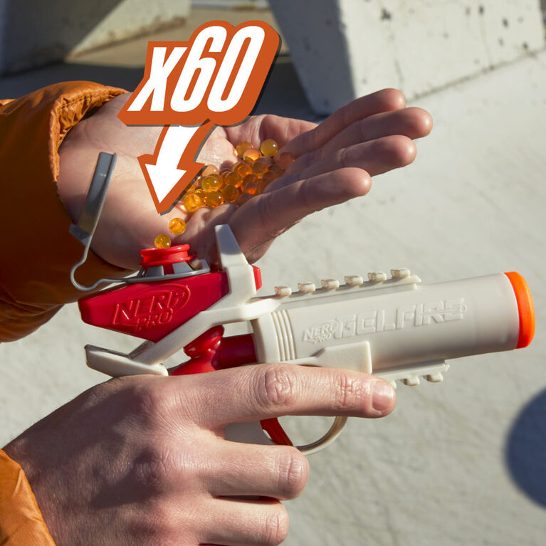 Nerf Pro Gelfire Ignitor Blaster, 1000 Gelfire Rounds, 60 Round Capacity, T-Pull Priming, Up To 150 FPS, Eyewear, Gifts For Teens