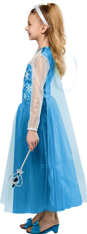 Rubies Snow Princess Costume Dress with Bow Headpiece, Girls Extra Small (Size 4-5)