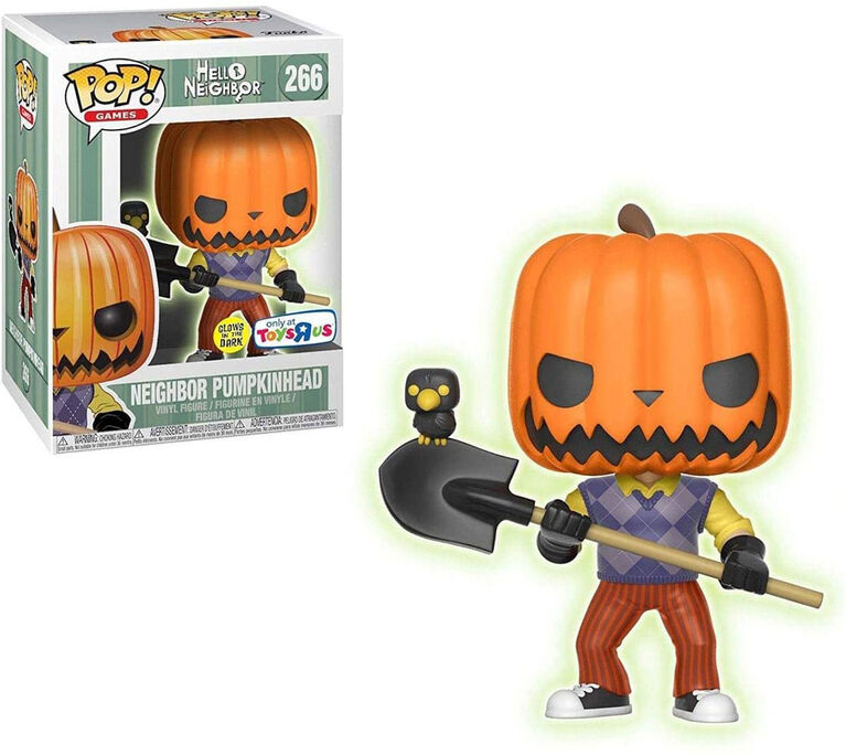 Funko POP! Video Games: Hello Neighbor - The Neighbor with Pumpkin Head (Glow) - R Exclusive