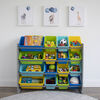 Toy Organizer with 16 Bins, Grey/Blues