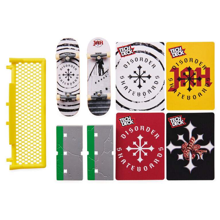 Tech Deck, Disorder Skateboards Versus Series, Collectible Fingerboard 2-Pack and Obstacle Set