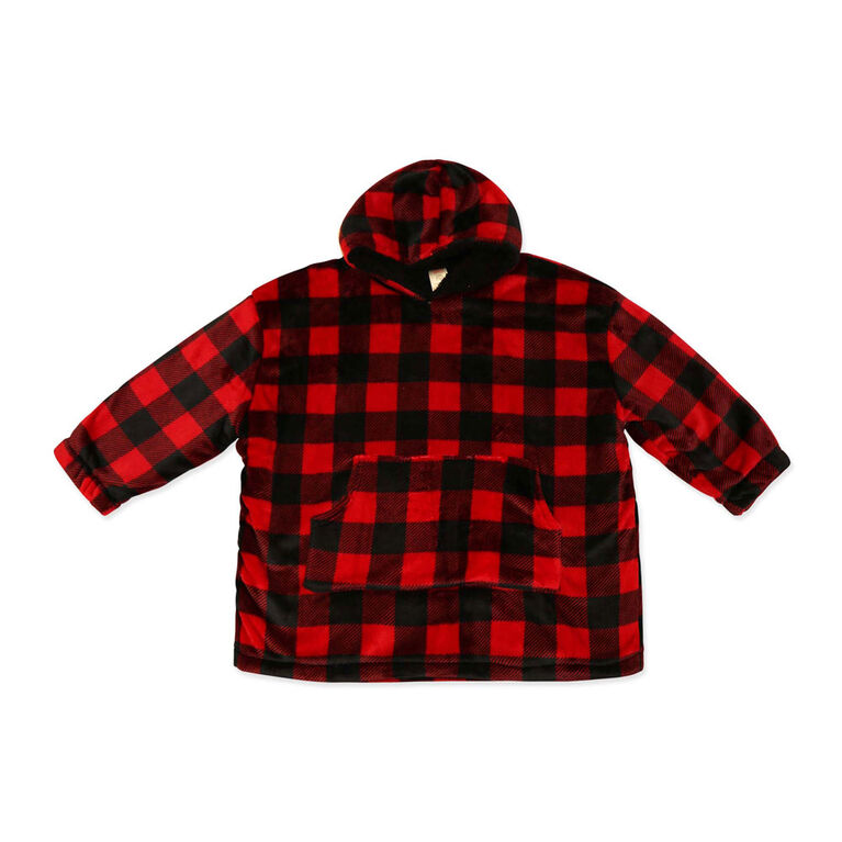 J&L Designs  Plaid Wearable Hoodie -Adult