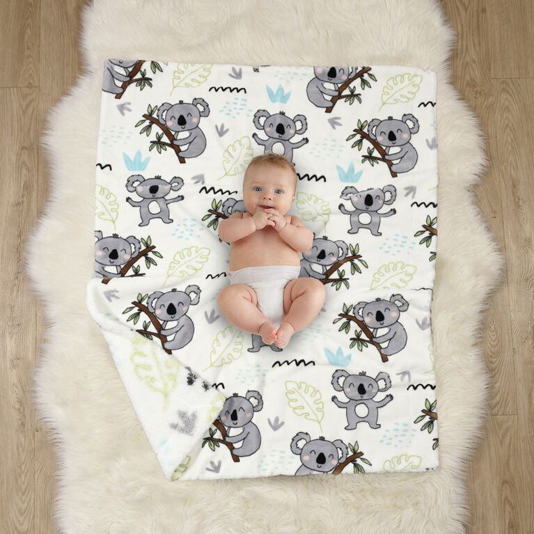 Baby's First by Nemcor Reversible Ultimate Sherpa Baby Blanket, Koala