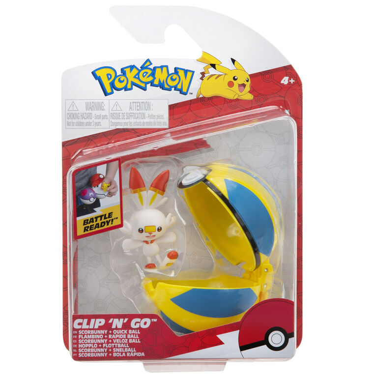 Pokémon Clip 'N' Go - Scorbunny and Quick Ball