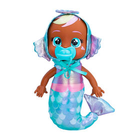 Cry Babies Tiny Cuddles Mermaids Kaia - 9" Baby Doll | Metallic Pajamas with Mermaid Tail