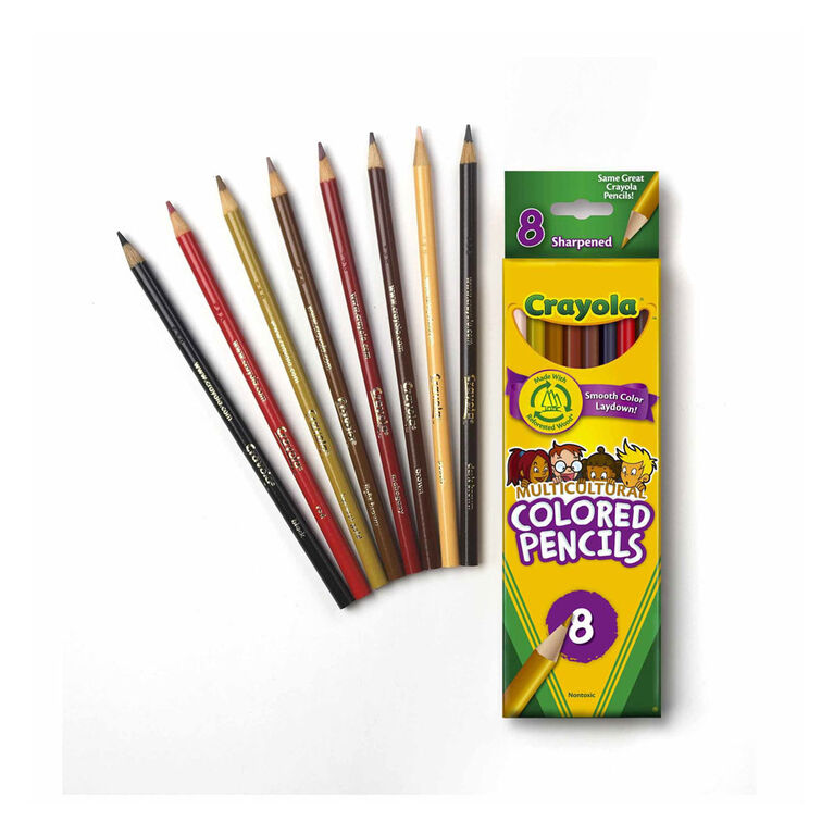 Crayons de couleur multiculturels Crayola, 8 unités - Édition anglaise