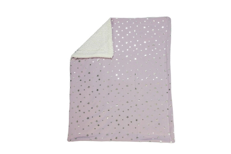 Koala Baby Sherpa Blanket Lavender with Metallic Stars Babies R Us Canada