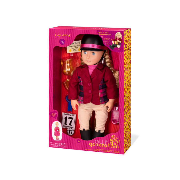 Our Generation, Lily Anna, 18-inch Posable Equestrian Doll