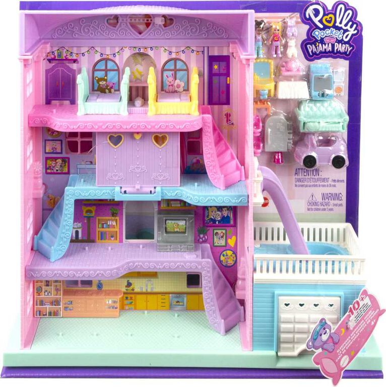 Polly Pocket Pajama Party Sleepover Adventure House Playset