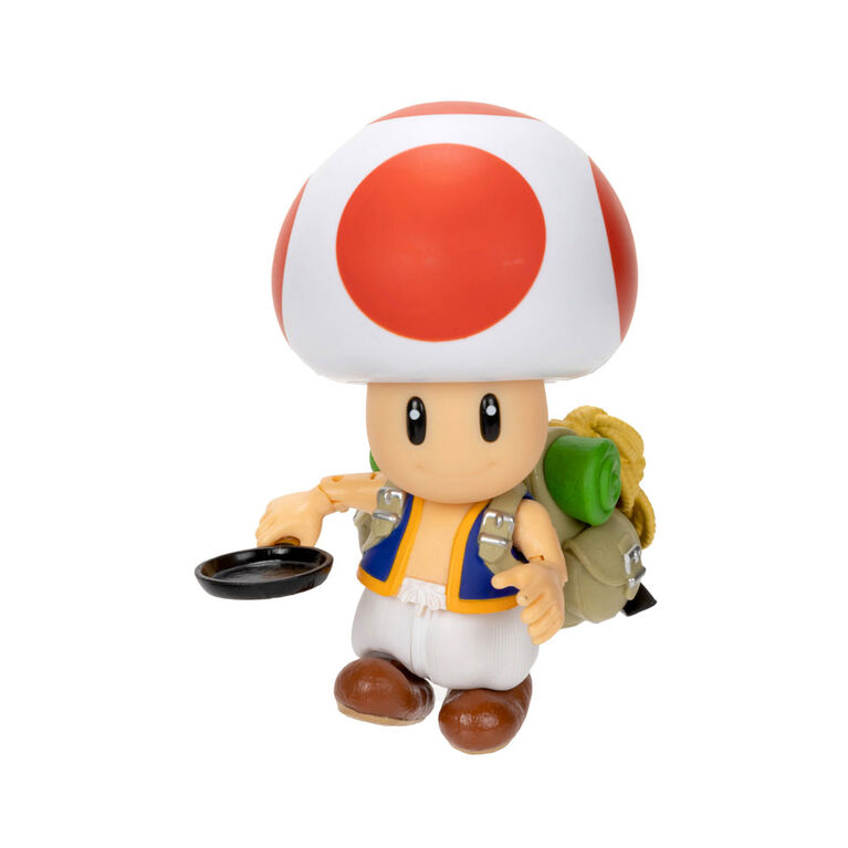 Super Mario Bros Le Film - Série de figurines de 5" avec accessoire - Figurine Toad avec Poêle à frire comme accessoire